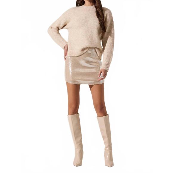 NEW ASTR selbie brushed knit sweater in cream - Picture 4 of 6